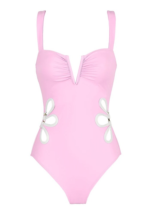 Follow Suit Other - NWT Follow Suit Flora One-Piece Swimsuit In Pink & White Over The Moon Medium